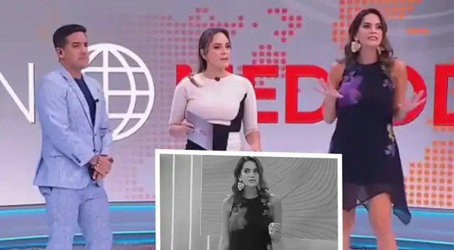 Valeria Piazza INTERRUMPE emisión de su programa EN VIVO por temblor y se refugia en el set de América Noticias