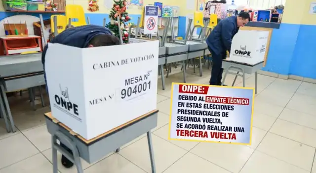 ONPE desmiente tercera vuelta presidencial entre Keiko Fujimori y Roberto Sánchez. ONPE desmiente tercera vuelta presidencial entre Keiko Fujimori y Roberto Sánchez.