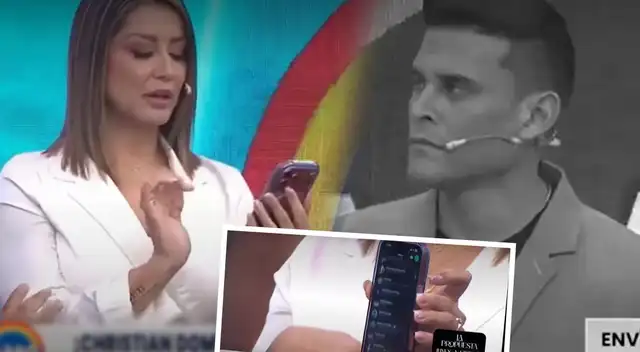 Karla Tarazona revisa el celular de Christian Domínguez EN VIVO y queda EN SHOCK con descubrimiento
