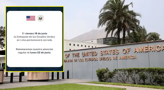 Embajada de EE.UU. confirma el CIERRE TOTAL de sus sedes en Perú este 19 de junio. Embajada de EE.UU. confirma el CIERRE TOTAL de sus sedes en Perú este 19 de junio.