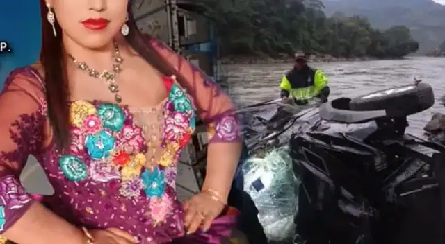 Auto de cantante folclórica Meliza Carlos Salomé cae al río y su esposo pierde la vida