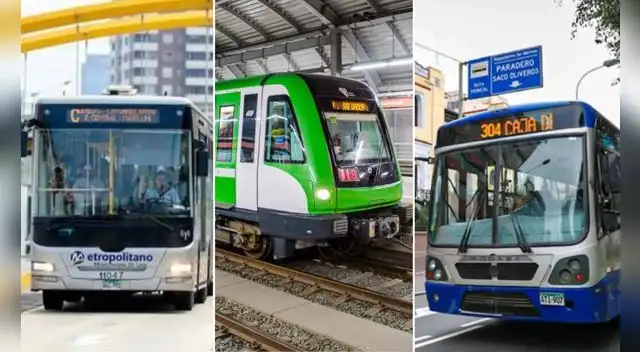 Metropolitano, Línea 1 y Corredores: Horarios del transporte público por feriado del lunes 29 de junio.