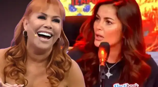 Magaly Medina cuestiona a Laura Spoya. Magaly Medina cuestiona a Laura Spoya.