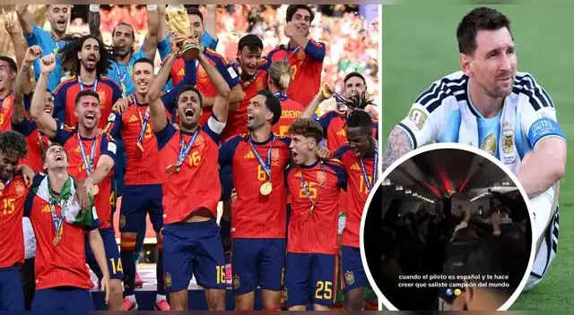 ¿Broma pesada? Piloto español hace creer a un avión lleno de ARGENTINOS que GANARON el Mundial ¿Broma pesada? Piloto español hace creer a un avión lleno de ARGENTINOS que GANARON el Mundial