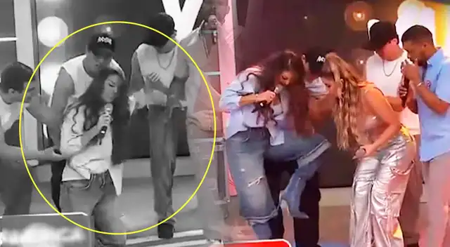Rebeca Escribens sufrió accidente en vivo.