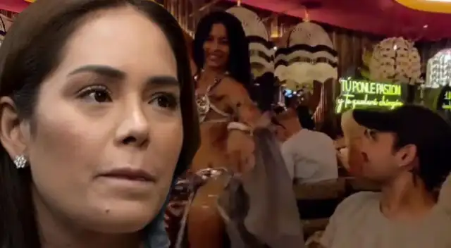 ¿Fue infiel? Karen Schwarz 'CUADRA' a Ezio Oliva tras voltear a mirar a sensual bailarina.