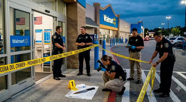 Hombre armado con un cuchillo AMENAZÓ a policías y clientes de Walmart. Hombre armado con un cuchillo AMENAZÓ a policías y clientes de Walmart.