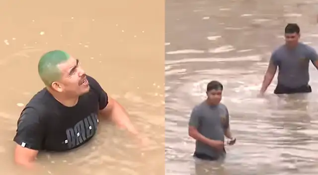 Hombre fue intervenido por ingresar a nadar en bypass inundado de Villa María del Triunfo y acercarse a un bus atrapado tras fuertes lluvias en Lima Hombre fue intervenido por ingresar a nadar en bypass inundado de Villa María del Triunfo y acercarse a un bus atrapado tras fuertes lluvias en Lima