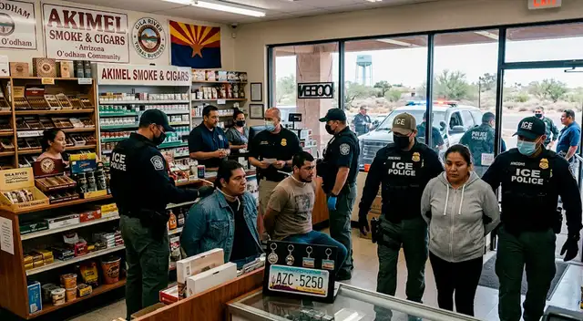 ICE detuvo a tres personas cuando compraban dentro de una tabaquería.