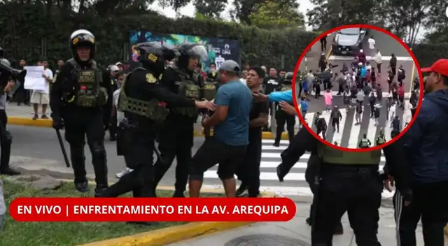 Corredor Azul en avenida Arequipa: enfrentamiento entre policías y transportistas por nuevo carril exclusivo.