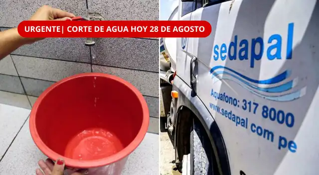Sedapal realizará cortes de agua en cuatro distritos de Lima este viernes 28 de agosto.
