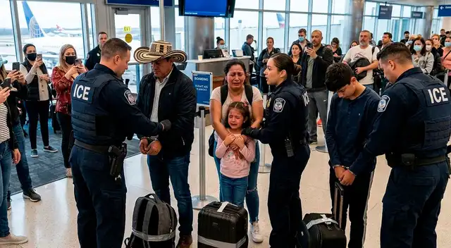 Familia colombiana es detenida en al aeropuerto y hace terrible revelación en EE.UU.