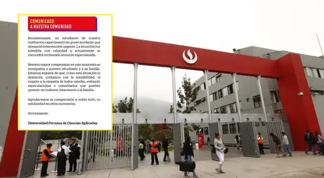 UPC se pronuncia tras caída de alumno desde el techo de edificio en sede Monterrico.
