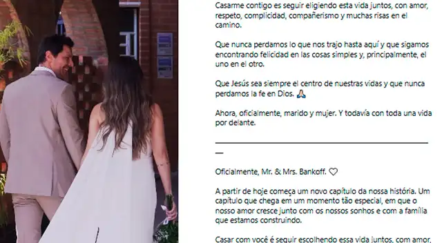 Carol Reali dedicó tierno mensaje a André Bankoff tras su boda. Carol Reali dedicó tierno mensaje a André Bankoff tras su boda.