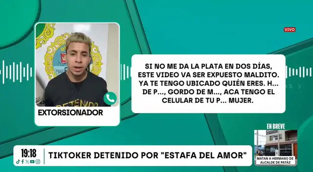 ¡LOS DESCUBRIERON! Mujer y tiktoker fueron detenidos tras CHANTAJEAR a empresario con video íntimo y exigir S/50.000