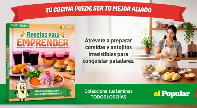 Coleccionable de láminas de recetas para iniciar un emprendimiento culinario desde casa.