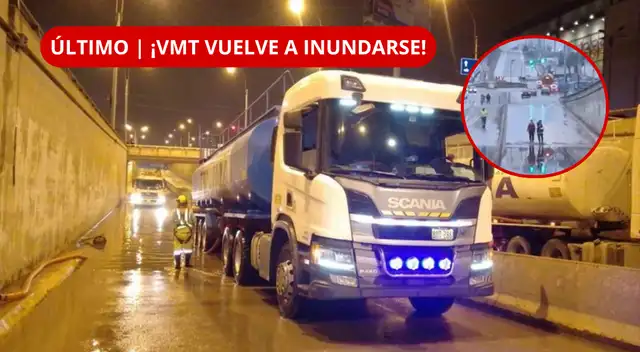 VMT: bypass de la avenida Pachacútec fue cerrado por inundación tras intensas lluvias.
