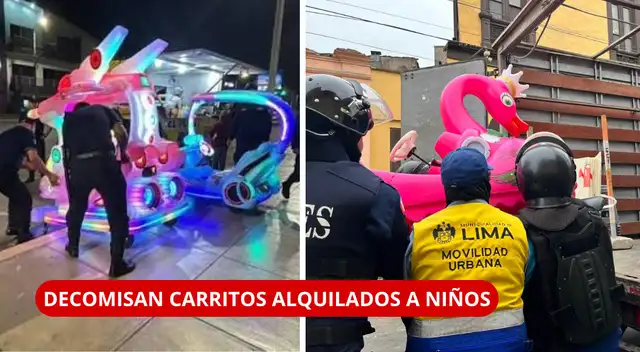 Cercado de Lima: decomisan carritos eléctricos alquilados a niños y aplican multa de S/1.375 por unidad.