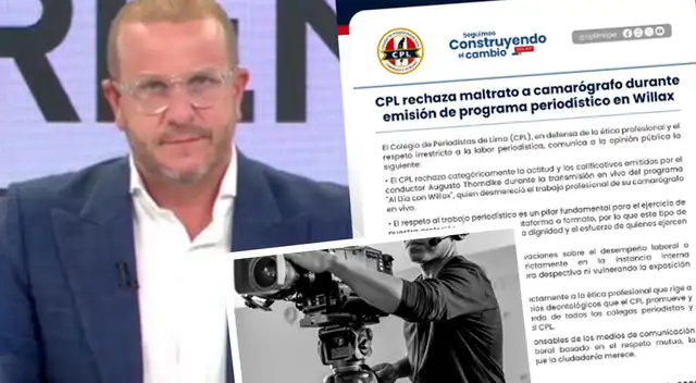 Colegio de Periodistas RECHAZA maltratos de Augusto Thorndike a camarógrafo y toma CONTUNDENTE medida: "La ética profesional..."