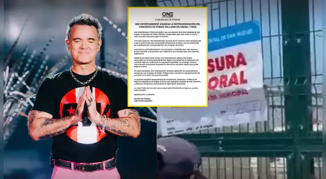 Productora One Entertainment ROMPE SU SILENCIO tras CANCELACIÓN de concierto de Robbie Williams en Arena 1. Productora One Entertainment ROMPE SU SILENCIO tras CANCELACIÓN de concierto de Robbie Williams en Arena 1.