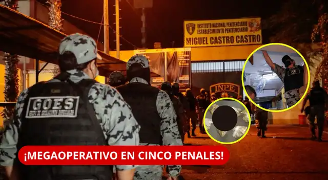 INPE incauta celulares, droga y routers en operativo simultáneo en cinco penales del Perú.