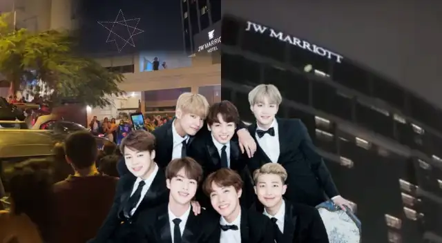 Fans de BTS generan aglomeración en las afueras del hotel Marriot.