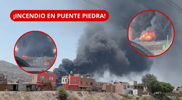 Incendio en Puente Piedra: bomberos combaten fuego en fábrica de plásticos de La Ensenada.