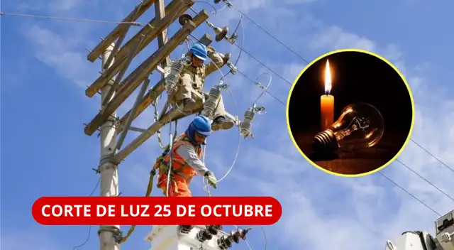 Corte de luz el 25 de octubre: distritos afectados, zonas y horarios de Pluz e Hidrandina.