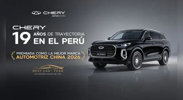 Chery fue premiada como la Mejor Marca Automotriz China en Perú en los Best Car of the Year. Fuente: Difusión.