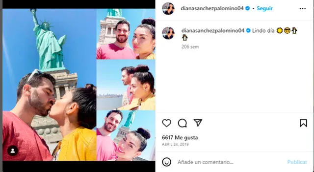 Diana Sánchez y Dan Guido en New York, Instagram.   