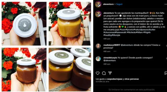  Ale Venturo inició con sus productos preparados por ella misma en el 2014. Fuente: Instagram.   