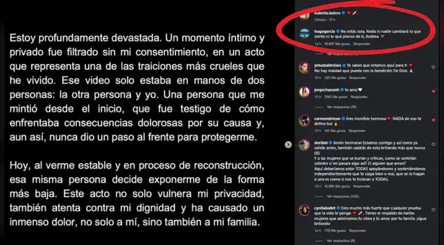 Hugo García apoyó a Isabella Ladera.   