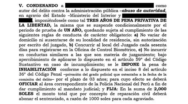 <strong> Poder Judicial sentenció a PNP tras intervenir a chofer de un corredor morado</strong>   