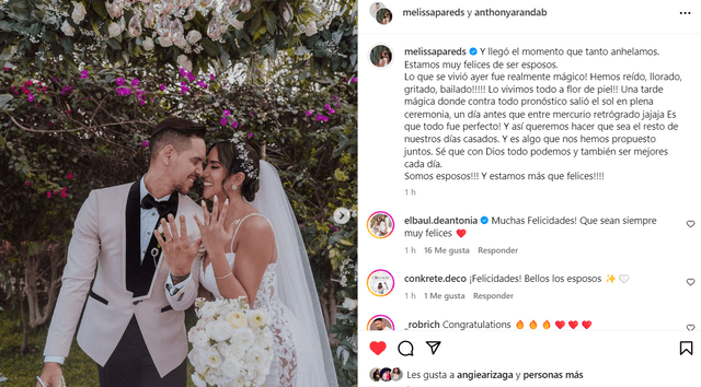 Melissa Paredes y su primeras fotos de recién casada con Anthony Aranda.  