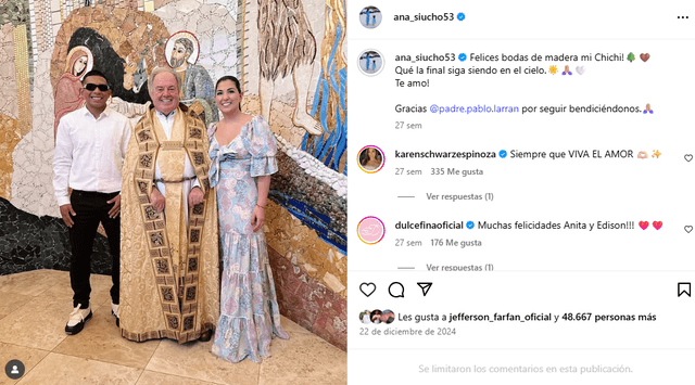 La última romántica publicación de Ana Siucho y Edison Flores La última romántica publicación de Ana Siucho y Edison Flores