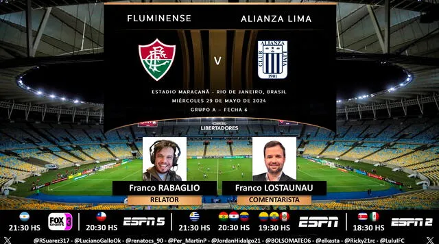 Alianza vs. Fluminense, transmisión vía ESPN. / Foto: Puntaje ideal.   