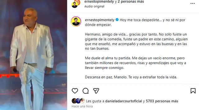 Ernesto Pimentel se conmueve al recordar a Manolo Rojas.