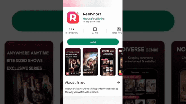  ReelShort se instala en Google Play y la App Store.   