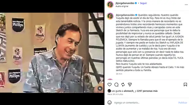 Jorge Benavides anunció la partida de 'Yuca'.