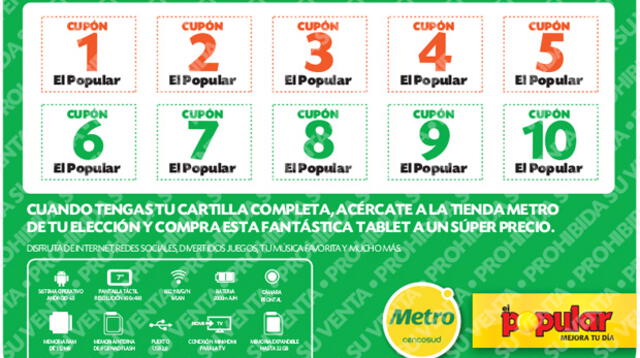 Cartilla de tablet de El Popular.