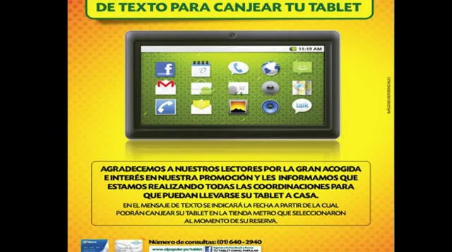 Tablet El Popular.