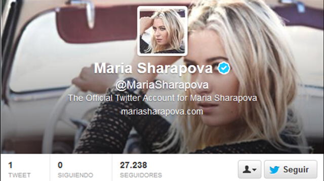Maria Sharapova se estrena en twitter