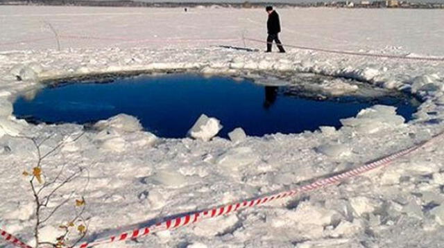 Caída de Meteorito en Rusia dejó un enorme cráter.
