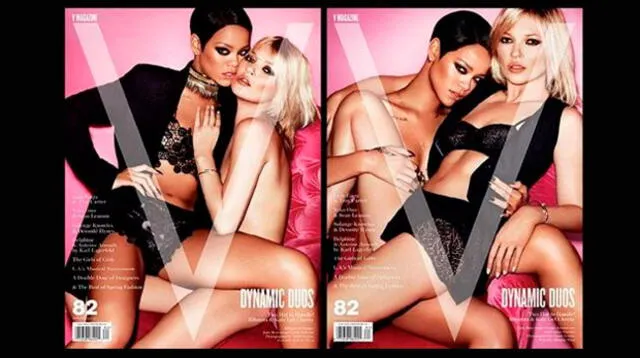 Rihanna y Kate Moss comparten portada en la revista "V Magazine".