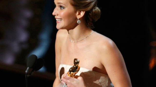 Jennifer Lawrence, ganadora del Oscar a Mejor Actriz Principal 2013 por Juegos del Destino (Silver Lining Playbooks)