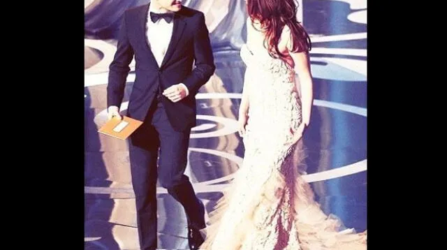 Kristen Stewart y Daniel Radcliffe juntos en la ceremonia del Oscar.