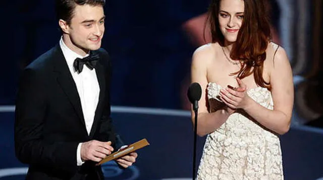 Kristen Stewart y Daniel Radcliffe juntos en la ceremonia del Oscar.