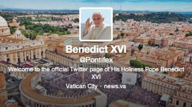 Foto de portada de la cuenta de twitter de Benedicto XVI