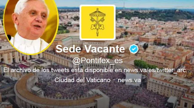 Papa Benedicto XVI cerró su cuenta de twitter a la espera del sucesor.
