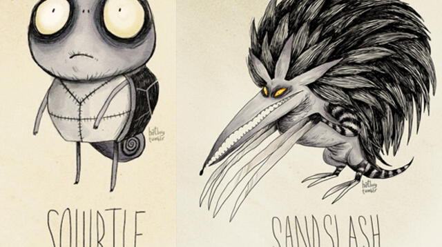 Los personajes de Pokemon desde la visión de Tim Burton.